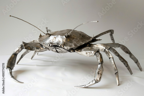 Steel crab elegant sculpture