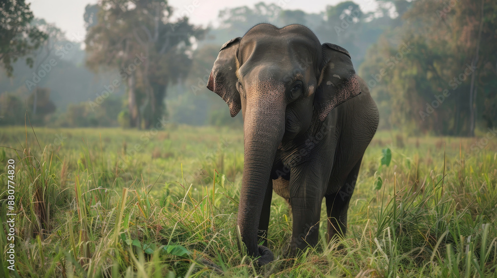 Fototapeta premium World Elephant Protection Day. elephants in the wild
