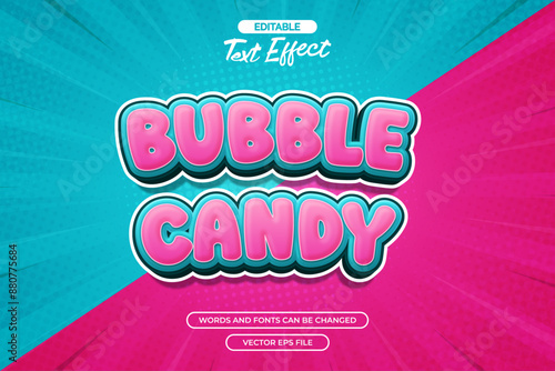Bubble candy editable text effect