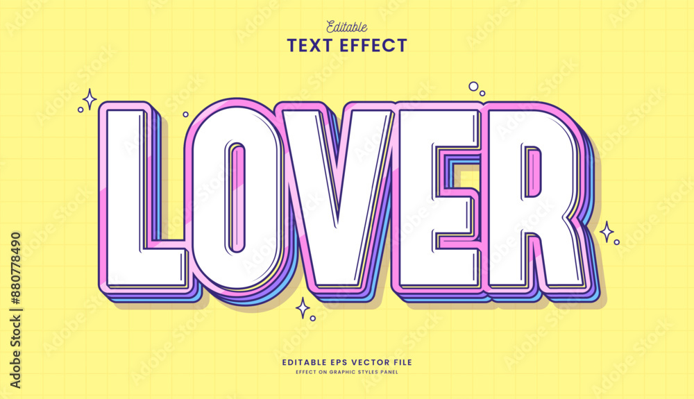© OreNyee - decorative editable cute lover text effect vector design
