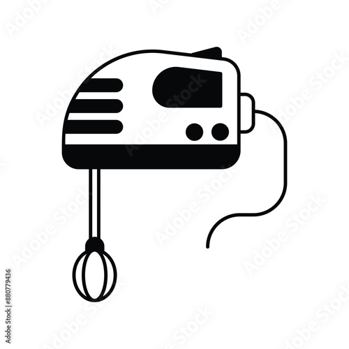 mixer glyph icon with white background vector stock illustration