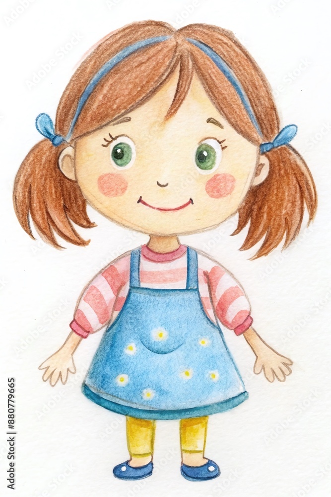Delightful Girl Illustration for Children's Books and Creative Projects Delightful Girl Illustration for Children's Books and Creative Projects