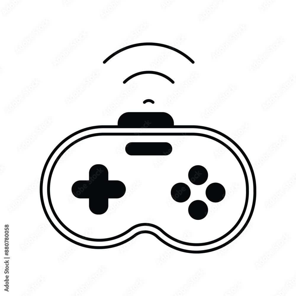 gamepad glyph icon with white background vector stock illustration gamepad glyph icon with white background vector stock illustration