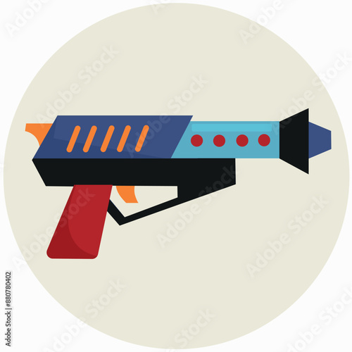 Laser gun blaster future weapon icon clipart avatar logotype isolated vector illustration