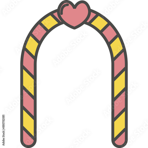 Romantic wedding arch vector icon