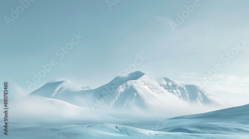 Wallpaper Mural A minimalist background with snow, mountains and clouds. Torontodigital.ca