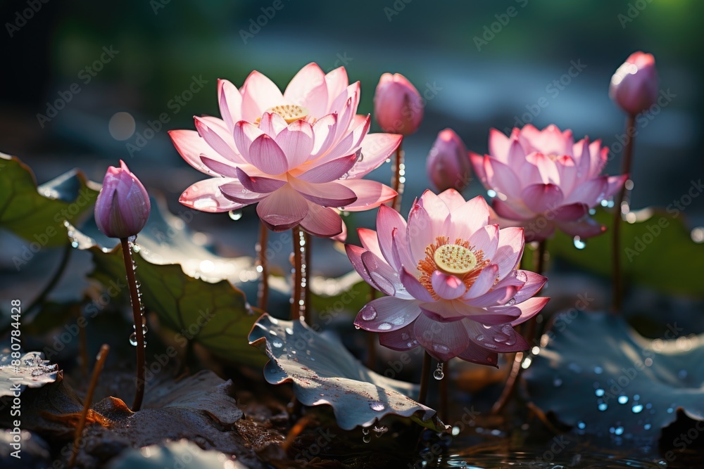 Beautiful lotus vertical shot, generative IA