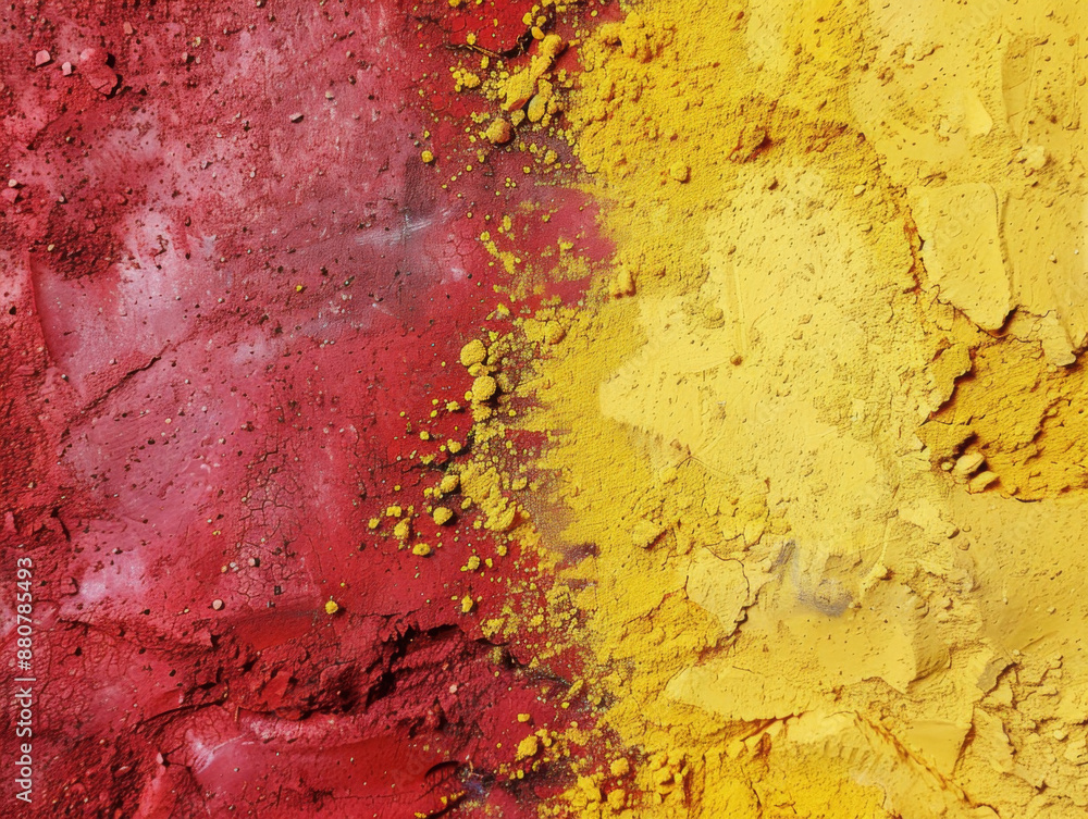 Red and Yellow Powder Background, Generative AI Illustration Red and Yellow Powder Background, Generative AI Illustration