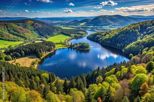 Doller Valley and and Alfeld and Sewen lakes panorama Vosges France, France, Sewen, Doller, panorama, lakes photo