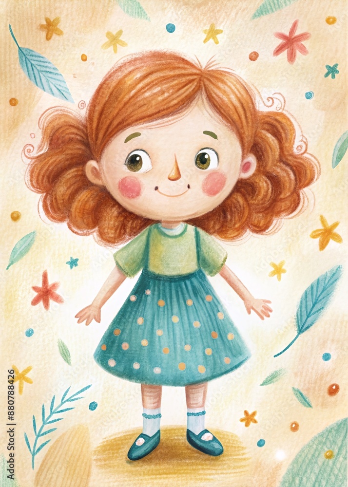 Delightful Girl Illustration for Children's Books and Creative Projects Delightful Girl Illustration for Children's Books and Creative Projects