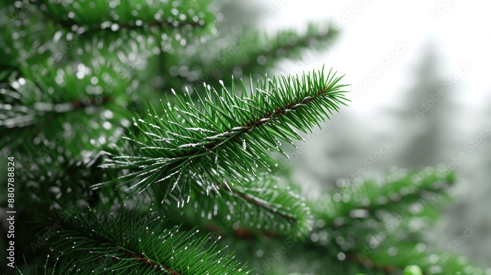 A close-up shot of a pine tree covered in snow, perfect for winter or seasonal themes A close-up shot of a pine tree covered in snow, perfect for winter or seasonal themes