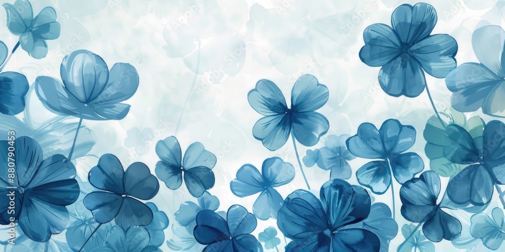 Fototapeta premium A bouquet of blue flowers against a clean white background, perfect for corporate or personal use