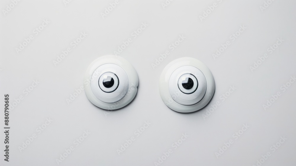Two White Googly Eyes on a Grey Background. Two White Googly Eyes on a Grey Background.