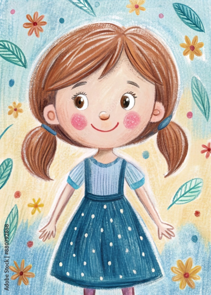Delightful Girl Illustration for Children's Books and Creative Projects Delightful Girl Illustration for Children's Books and Creative Projects