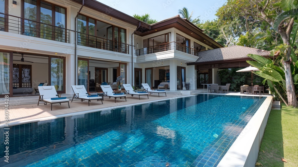 Opulent Mansion with Private Pool - Focus Cover All Objects, Deep Depth of Field Opulent Mansion with Private Pool - Focus Cover All Objects, Deep Depth of Field