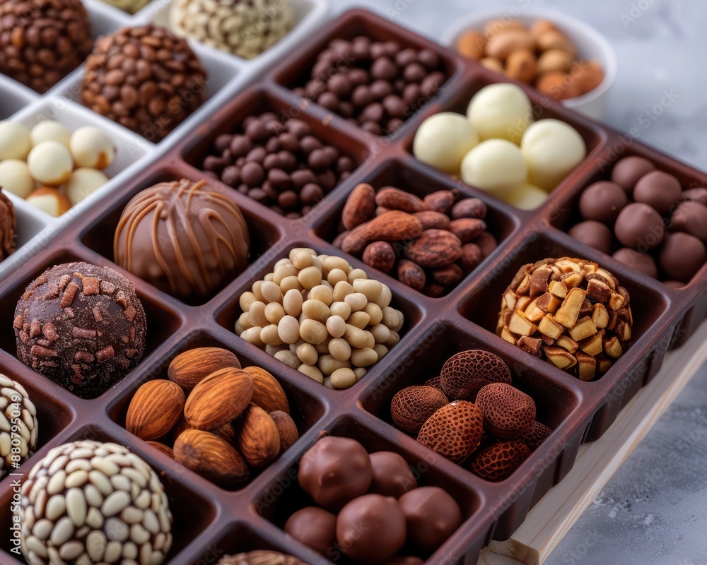 Delicious Gourmet Chocolate Truffles and Nuts Gift Box, Artisan Crafted Treats, Handcrafted Snack, Premium Quality Ingredients, Perfect for Special Occasions, Birthday, Anniversary, Holidays Delicious Gourmet Chocolate Truffles and Nuts Gift Box, Artisan Crafted Treats, Handcrafted Snack, Premium Quality Ingredients, Perfect for Special Occasions, Birthday, Anniversary, Holidays