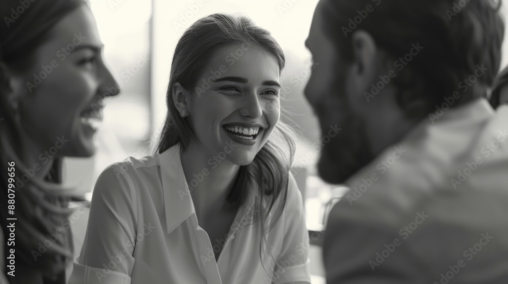 A group of friends or colleagues enjoying each other's company around a table, possibly at a party or gathering A group of friends or colleagues enjoying each other's company around a table, possibly at a party or gathering