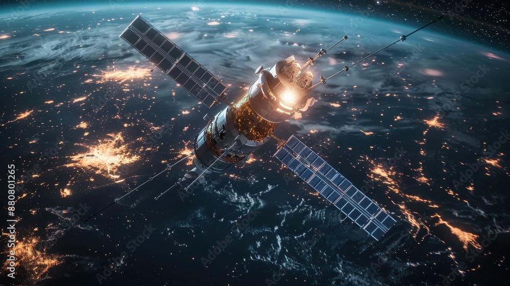 Satellite Array Deployment Mission in Progress - Aerospace Technology Concept Satellite Array Deployment Mission in Progress - Aerospace Technology Concept