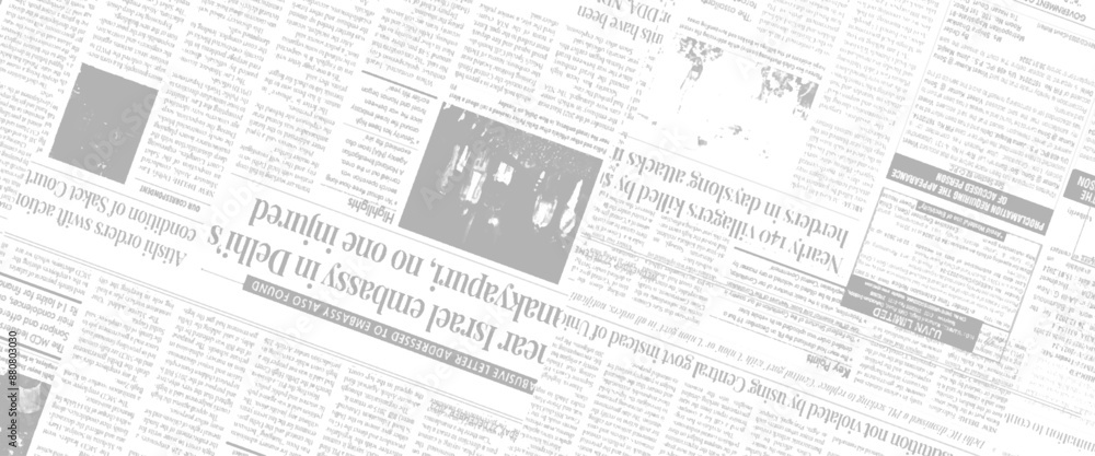 Vector white and black news paper monochrome background, old newspaper style