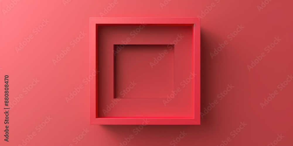 A simple image of a red wall with a square shadow A simple image of a red wall with a square shadow