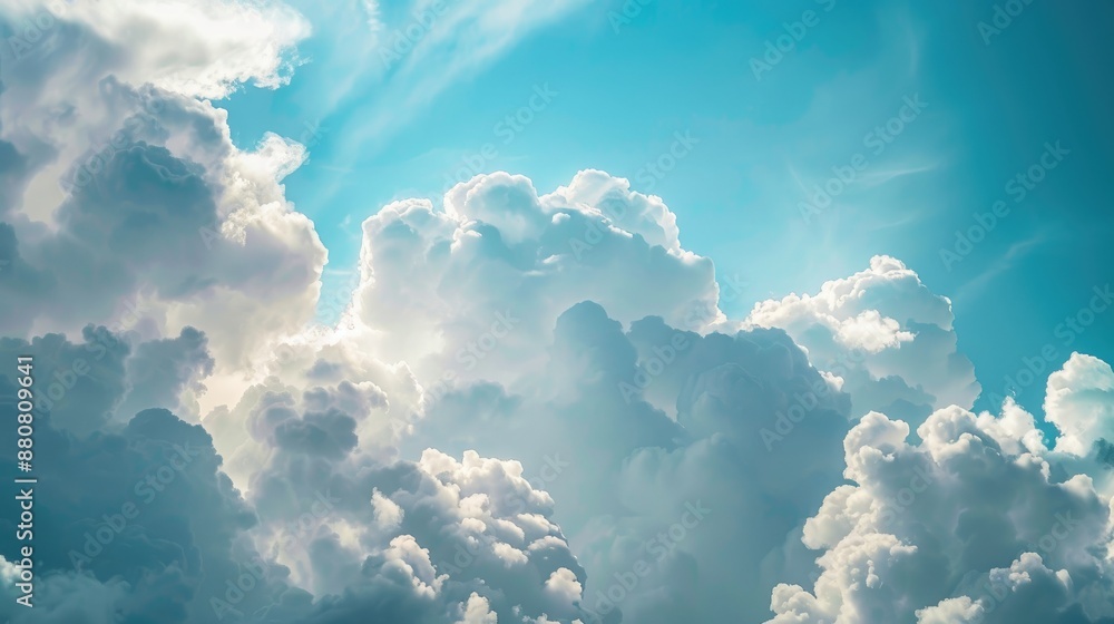 White clouds and blue sky photo for design with meteorological serene theme White clouds and blue sky photo for design with meteorological serene theme