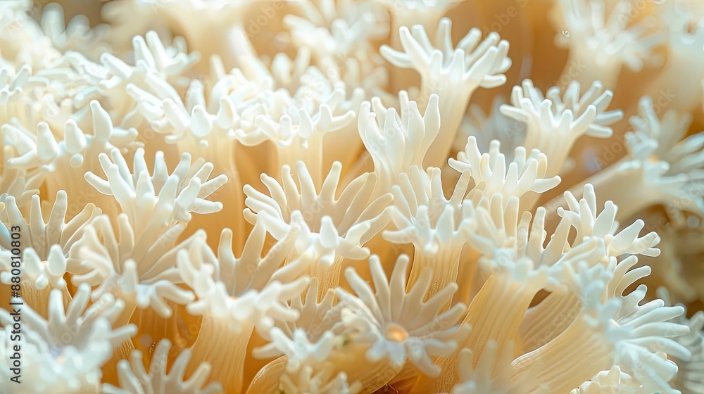 A close-up of coral bleaching, showcasing the stark contrast between vibrant and bleached coral formations A close-up of coral bleaching, showcasing the stark contrast between vibrant and bleached coral formations