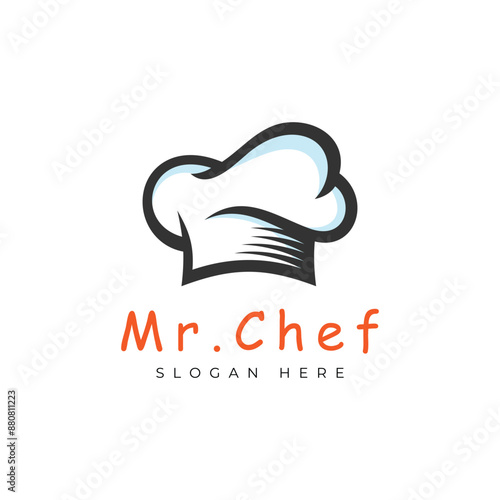 chef hat logo and icon vector design template