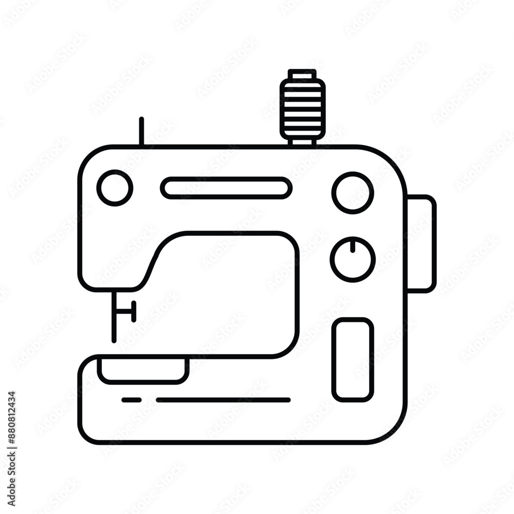 sweing machine line icon with white background vector stock illustration sweing machine line icon with white background vector stock illustration