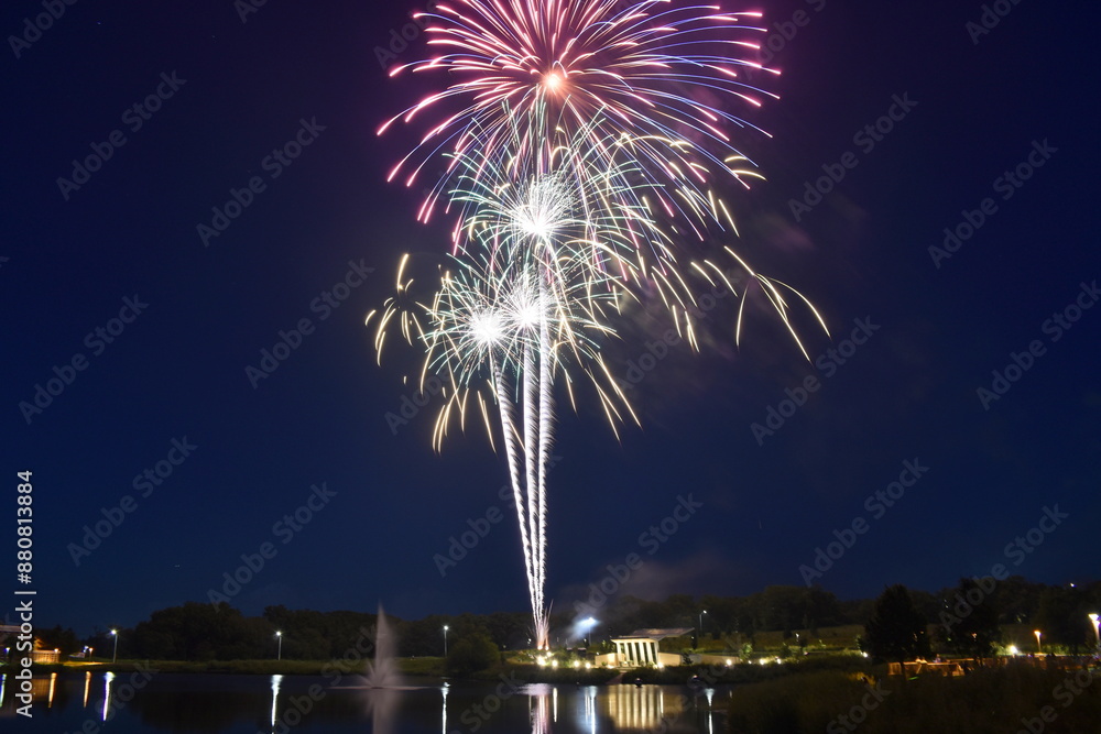 Fourth of July Fireworks at WDM City Hall in West Des Moines, Iowa