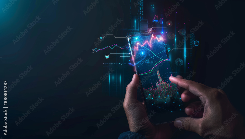 hand_holding_a_smartphone_with_a_rising_graph hand_holding_a_smartphone_with_a_rising_graph