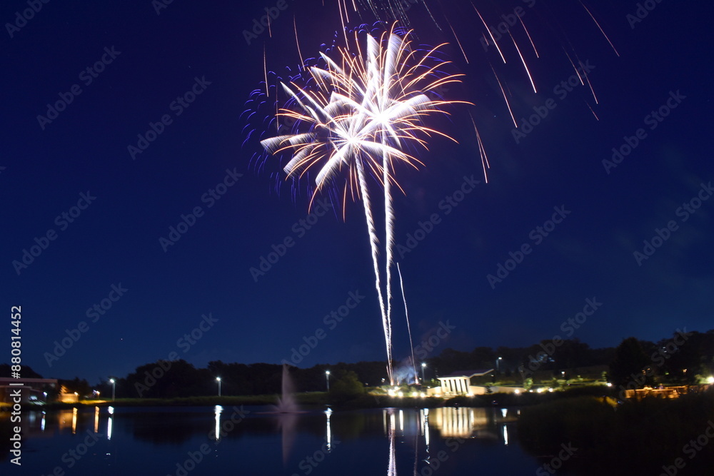 Fourth of July Fireworks at WDM City Hall in West Des Moines, Iowa