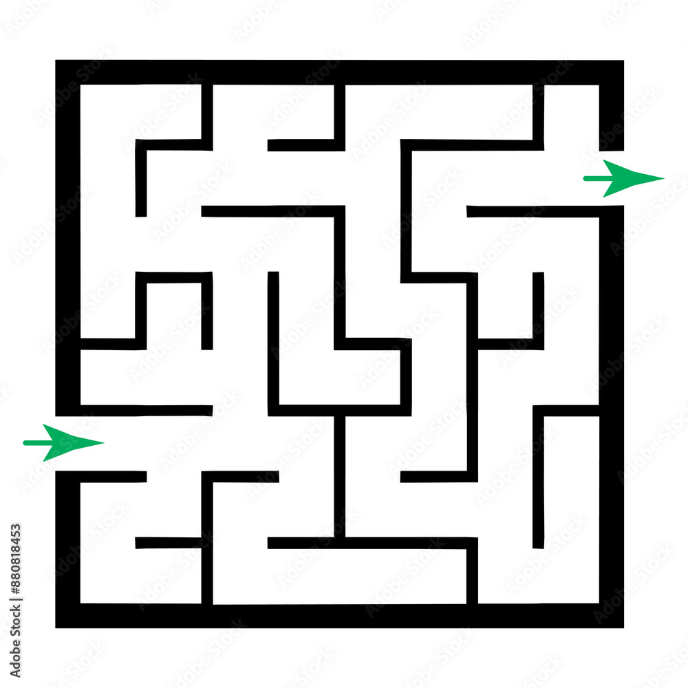 Illustration with simple labyrinth, maze conundrum for kids. Baby puzzle with entry and exit. Children riddle game. Illustration with simple labyrinth, maze conundrum for kids. Baby puzzle with entry and exit. Children riddle game.