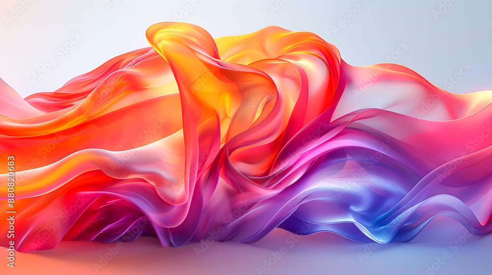 Vibrant abstract background featuring colorful, flowing silk-like waves in a dynamic and fluid pattern. Vibrant abstract background featuring colorful, flowing silk-like waves in a dynamic and fluid pattern.