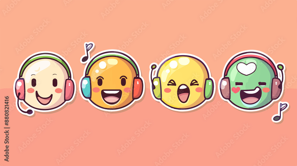 person with headphone Icon, Funny Cartoon Kawaii Character, Chibi Sticker Collection person with headphone Icon, Funny Cartoon Kawaii Character, Chibi Sticker Collection