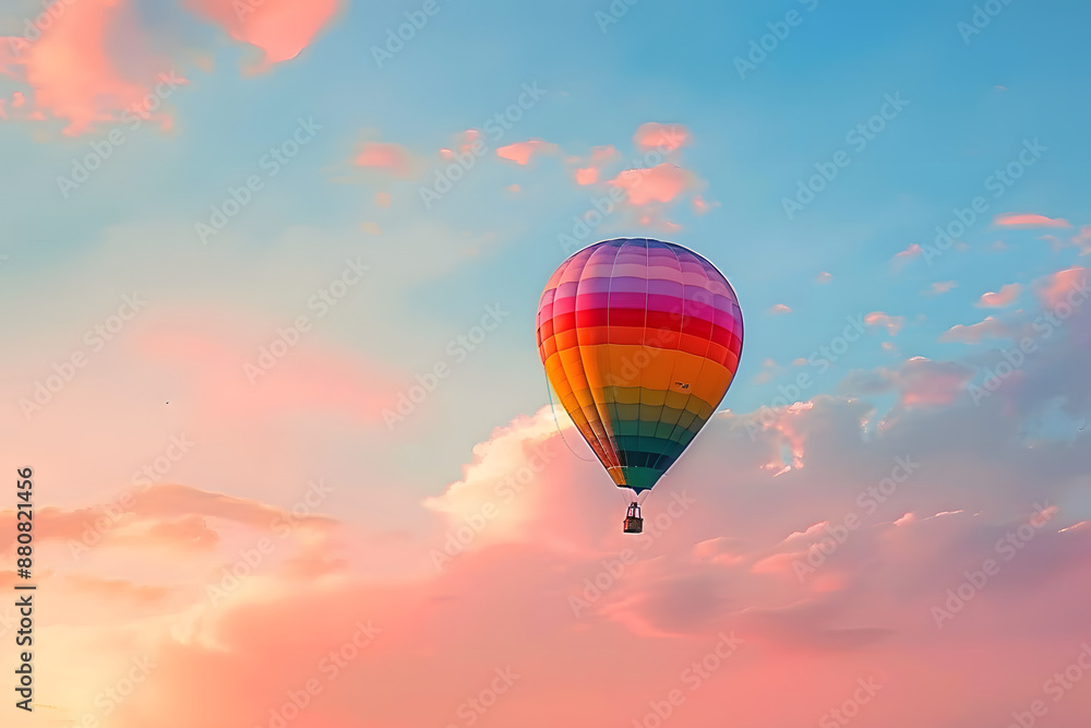 air balloon on the pastel sky air balloon on the pastel sky