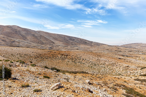 Mountain pass Kfar-zebian on the road from Beirut to Baalbek. Road leading into the desert and mountains. Republic of Lebanon photo