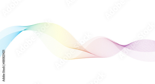 Wave lines design. Colorful flowing wave lines dynamic isolated on white background. Design element fo technology, digital, communication, science, music concept vector background illustration