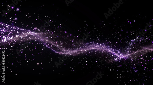 Wallpaper Mural A stream of purple glitter appears on a black background. The glitter fell in a way that looked like it was blown by the wind. The scene was quirky and fun. Torontodigital.ca