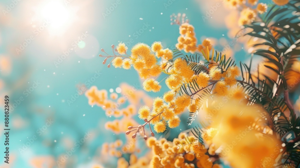 Golden Wattle Blossoms Under Sunlight - Nature's Vibrant Beauty Golden Wattle Blossoms Under Sunlight - Nature's Vibrant Beauty