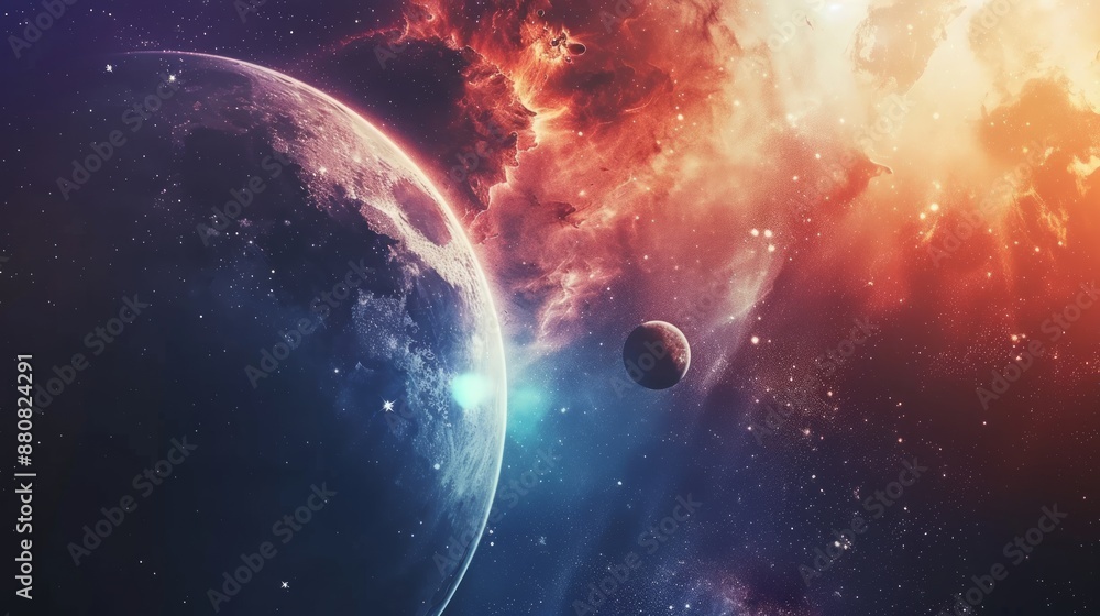 Fototapeta premium Cosmic Landscape: A Symphony of Stars and Nebulae