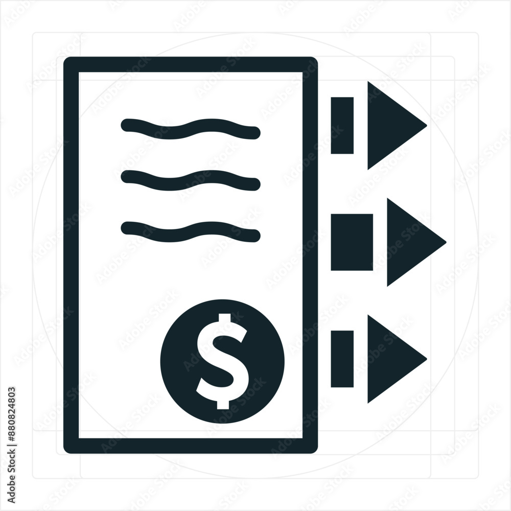 Accounts Payable Icon A vector illustration in monochrome, depicted entirely filled. Accounts Payable Icon A vector illustration in monochrome, depicted entirely filled.