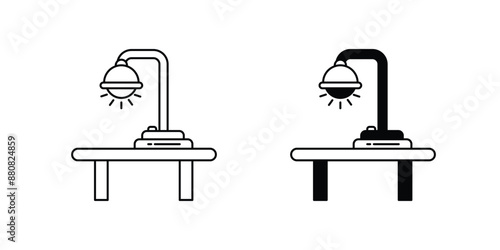 table lamp set icon with white background vector stock illustration