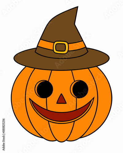 Spooky Halloween Pumpkin with Hat Silhouette Vector Art | Halloween Clipart for Decorations & Design