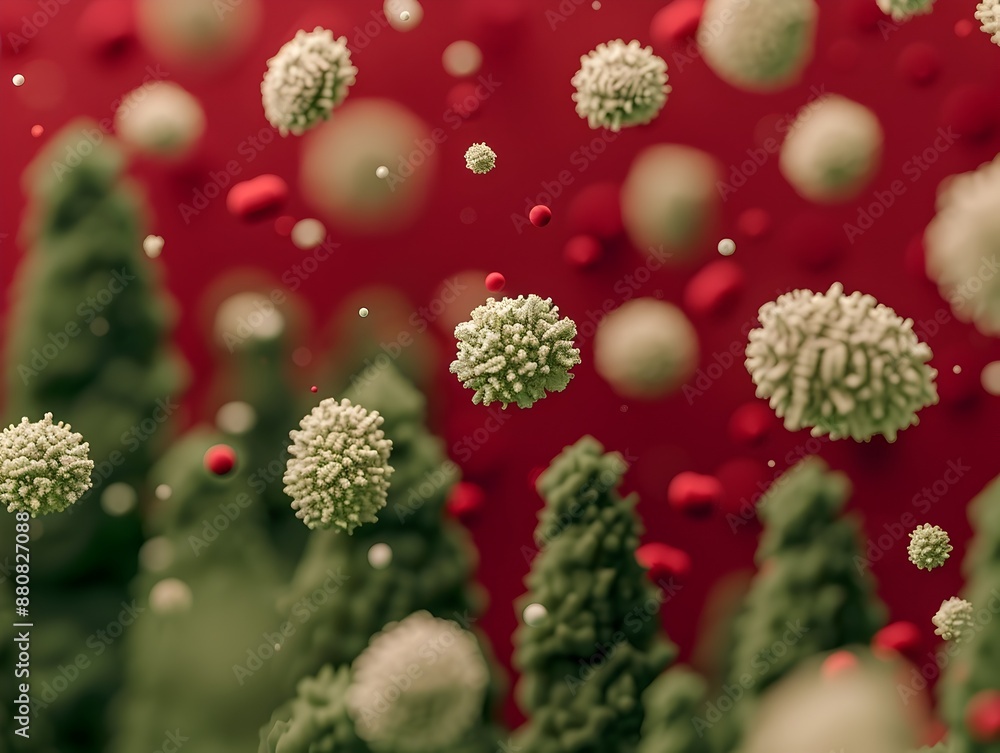 Mold Spores Floating in the Air   Microscopic View of Organic Fungal Particles