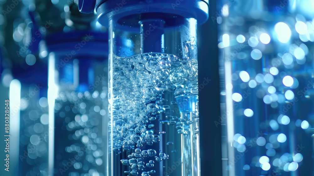 Intricate Filtration Process in Reverse Osmosis Unit. Close-Up of Pure Water Production Intricate Filtration Process in Reverse Osmosis Unit. Close-Up of Pure Water Production