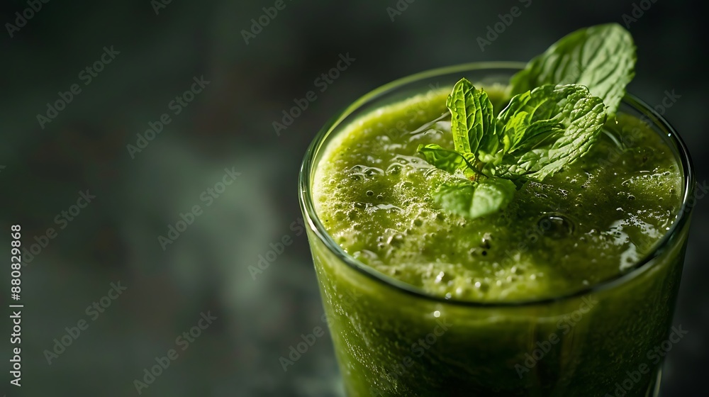 Refreshing Green Smoothie with Fresh Mint Garnish Refreshing Green Smoothie with Fresh Mint Garnish