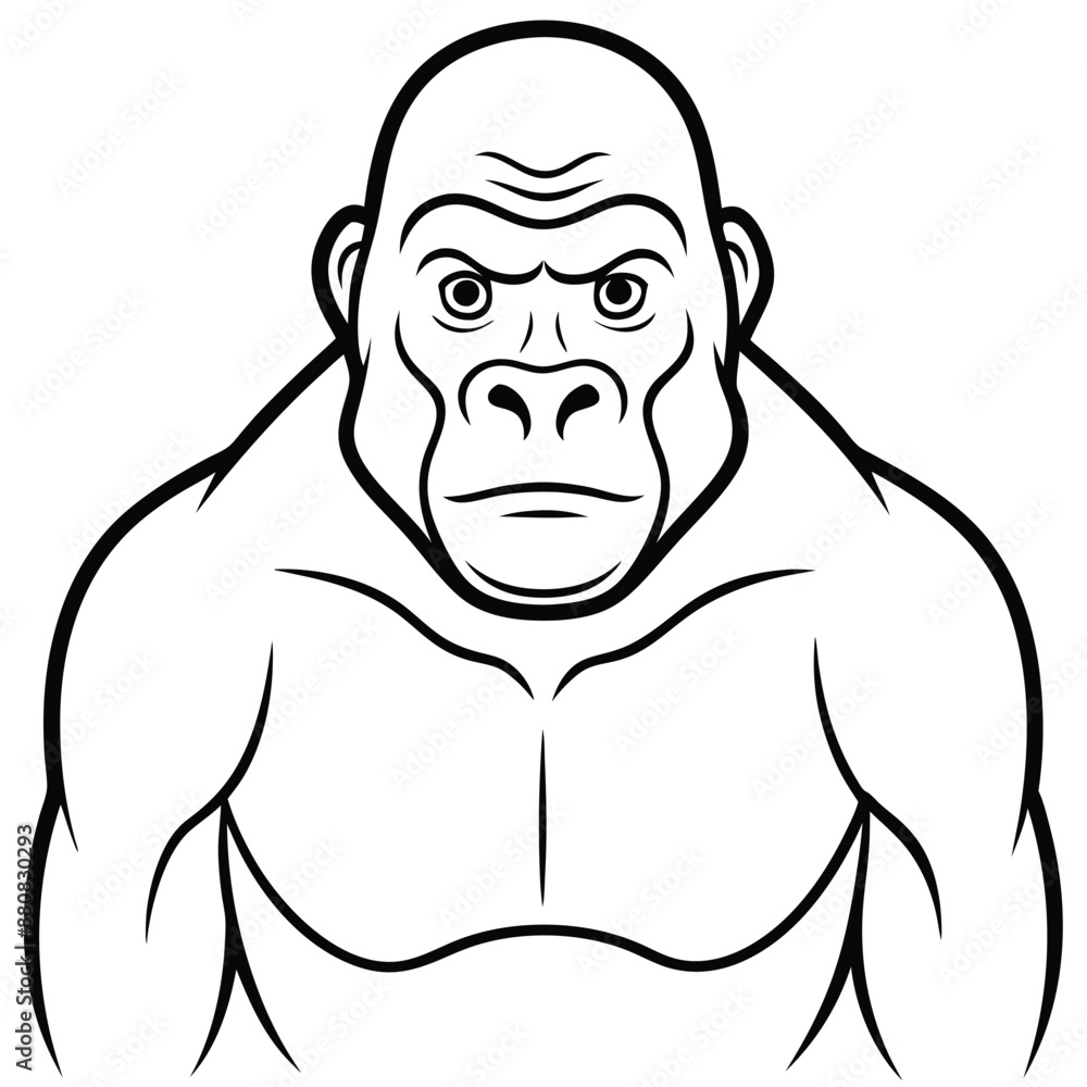 Stunning Gorilla Line Art Vector Illustration - Perfect for Cartoons, Clipart, and Design. Stunning Gorilla Line Art Vector Illustration - Perfect for Cartoons, Clipart, and Design.