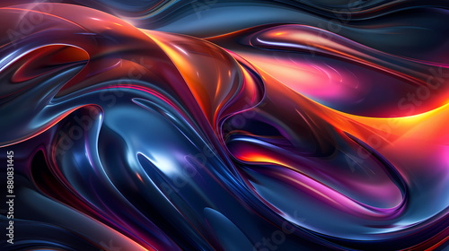 Abstract background, colored waves, variety of vibrant dark blue, yellow, purple, violet and yellow colors and shades. Concept for background, wallpaper, design, print, advertising, graphic elements