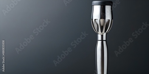 Efficient blending with sleek stainless steel hand blender design. Concept Blending Efficiency, Stainless Steel Design, Hand Blender, Sleek Design photo