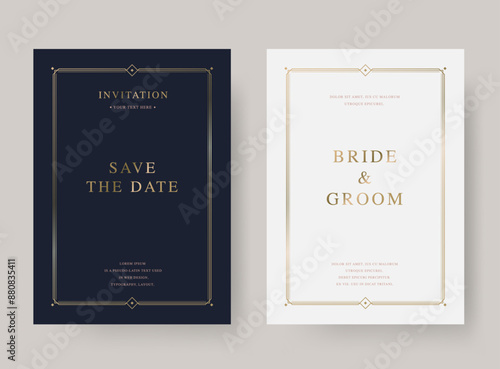 Luxury vintage golden vector invitation card template 